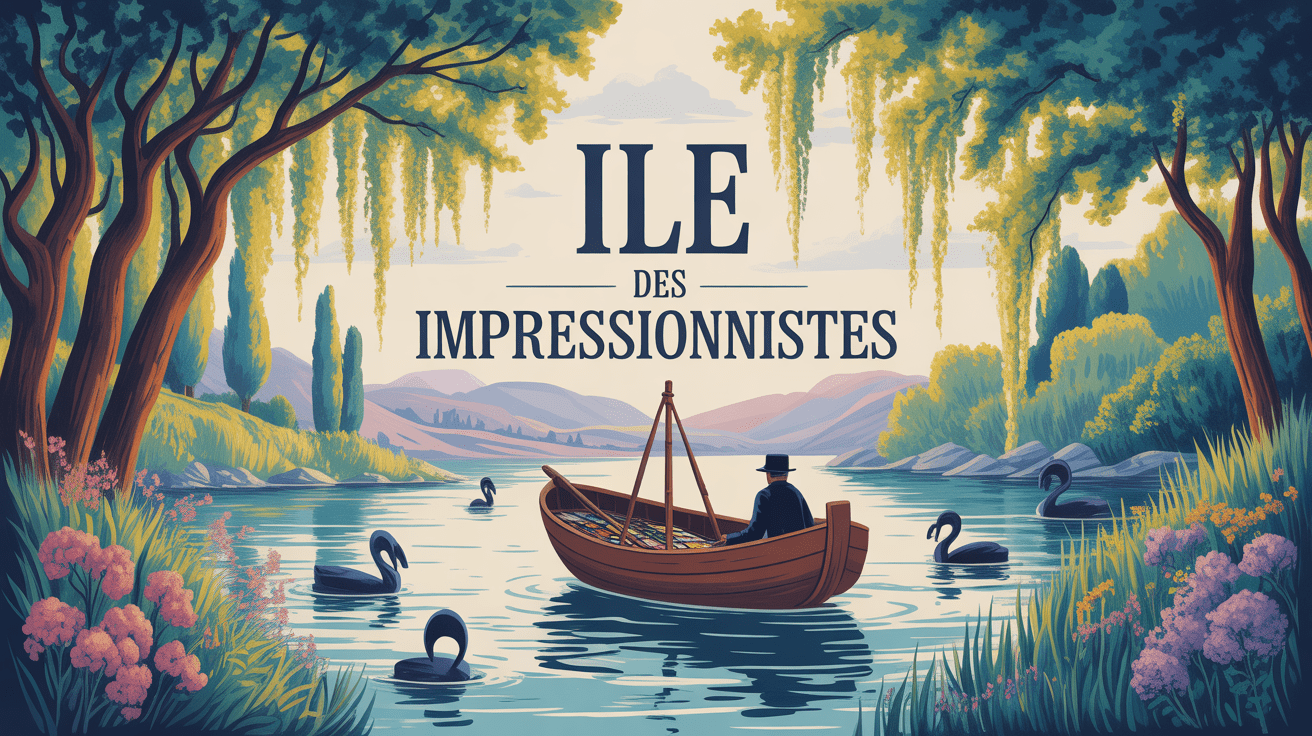 Île des impressionnistes vue paisible au bord de la Seine