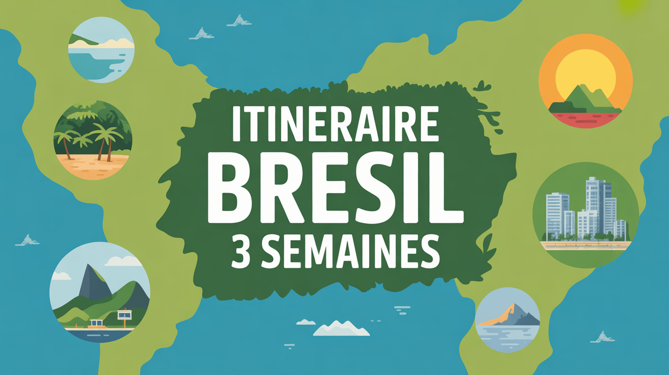 illustration carte itinéraire brésil 3 semaines