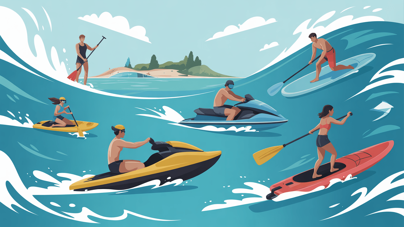 Kamari Beach paddle jet-ski snorkeling