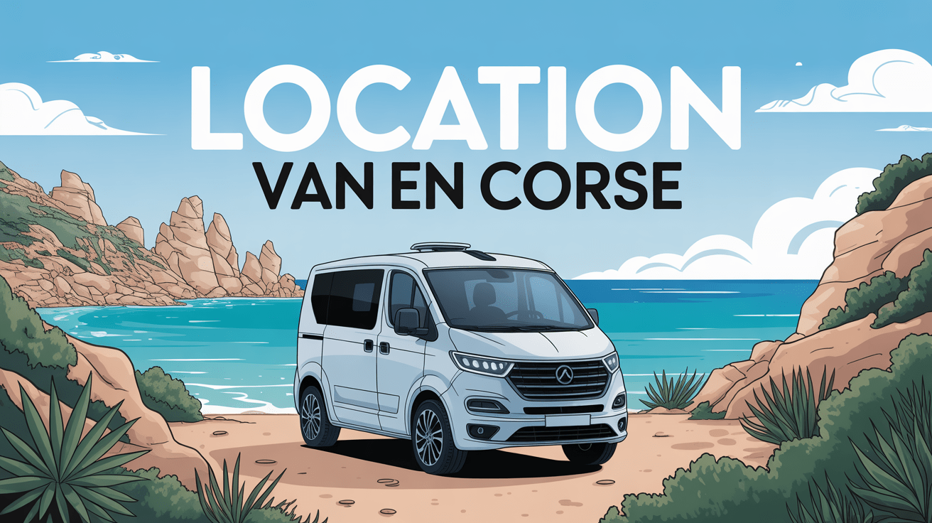 location van en corse illustration panoramique