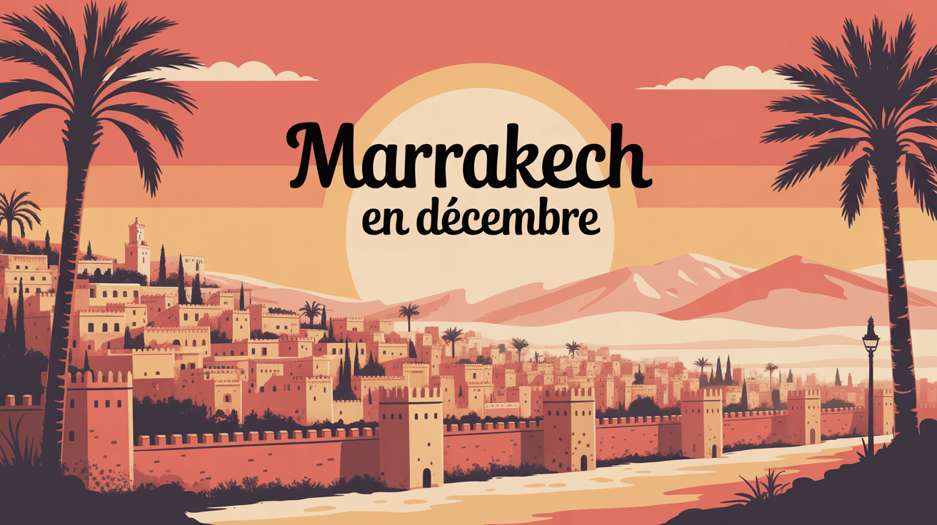 vue de marrakech en decembre murs ocre soleil hiver
