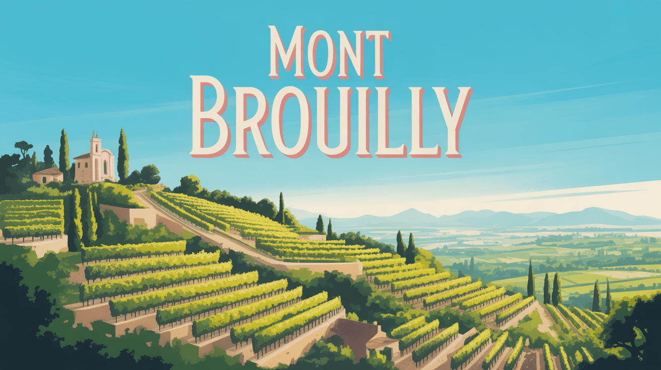 Vue panoramique mont Brouilly vignobles chapelle