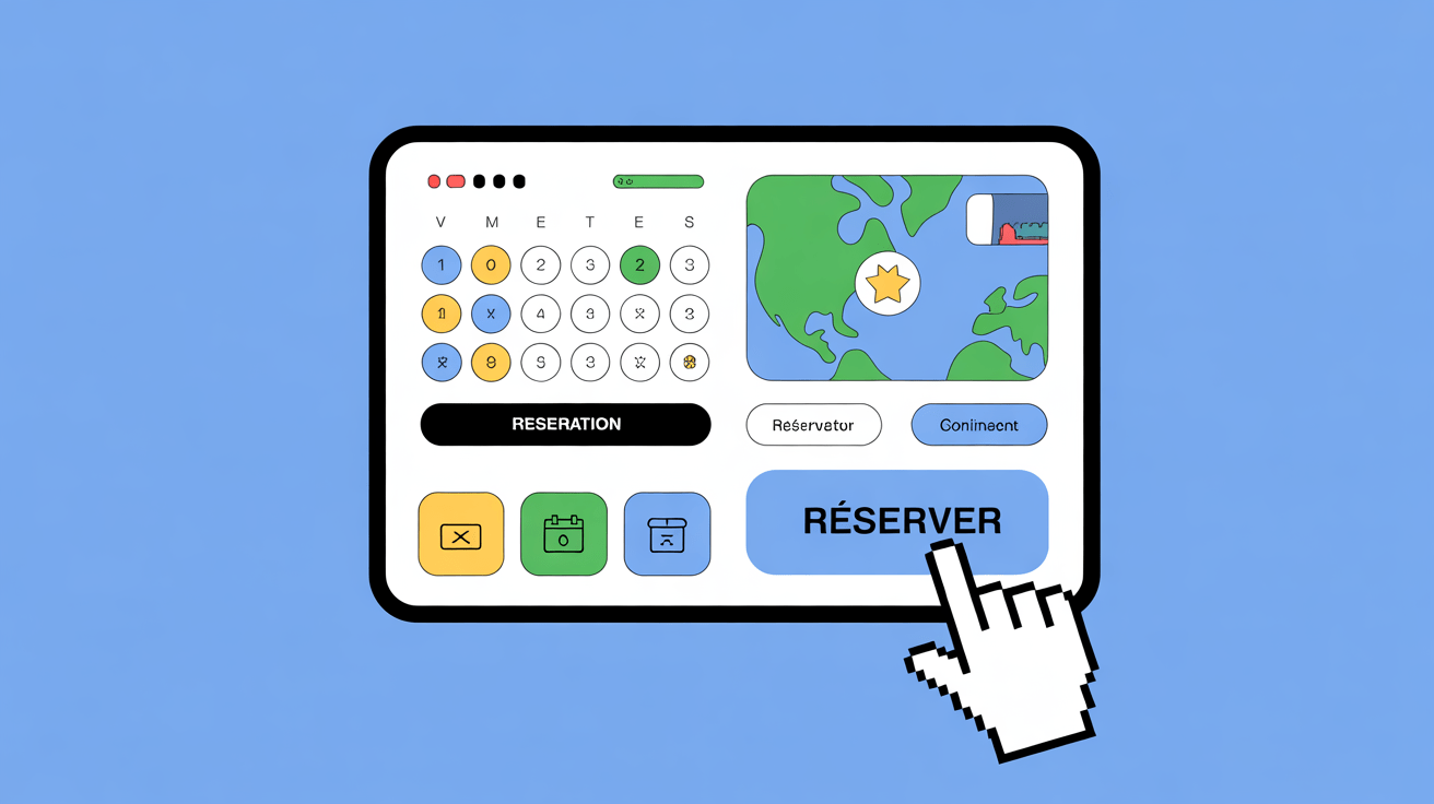 Réservation Plein Vent Voyage interface ordinateur
