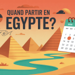 Illustration paysage désert pyramides quand partir en egypte