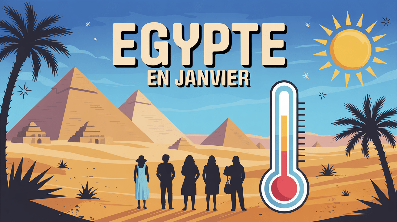 temperature en egypte en janvier illustration paysage desert pyramides