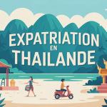 vivre en thailande illustration paysage tropical