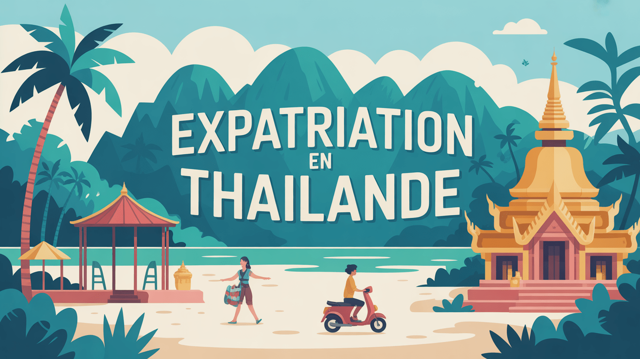 vivre en thailande illustration paysage tropical