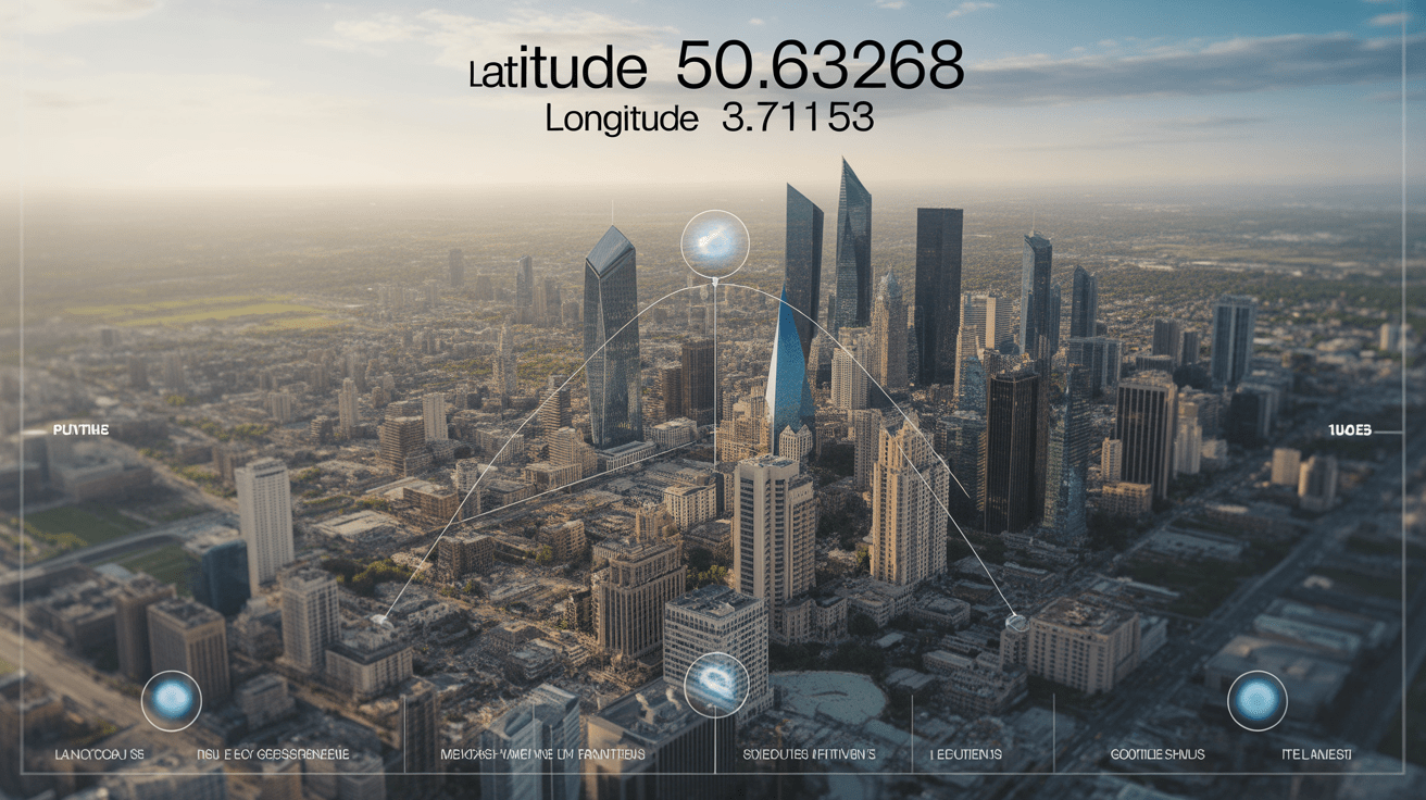 vue aérienne repère latitude 50.636268 longitude 3.171153 Lille