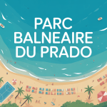 Vue aérienne plage parc balnéaire du Prado Marseille