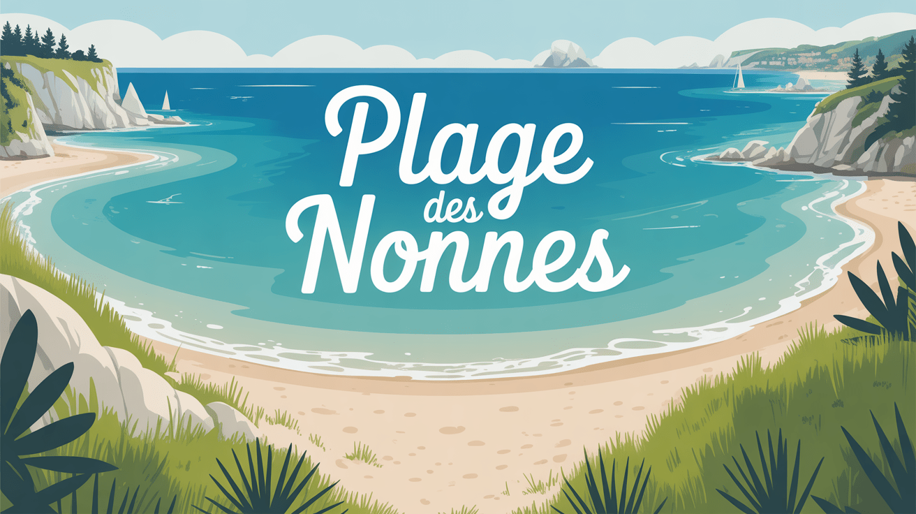 Illustration plage des nonnes sable fin falaises pins