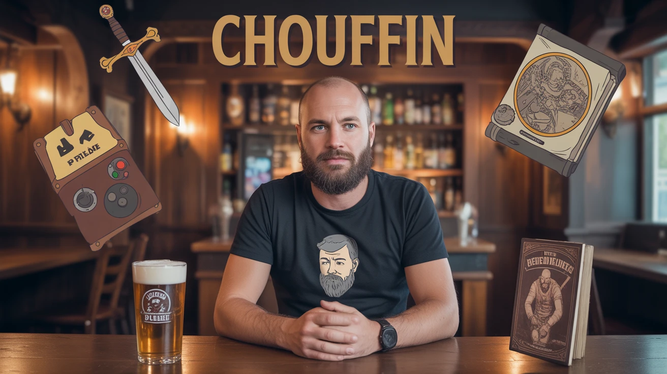 Culture chouffine homme geek dans pub