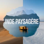 Illustration Inde paysage lagune Kerala dunes Rajasthan Himalaya Rann de Kutch