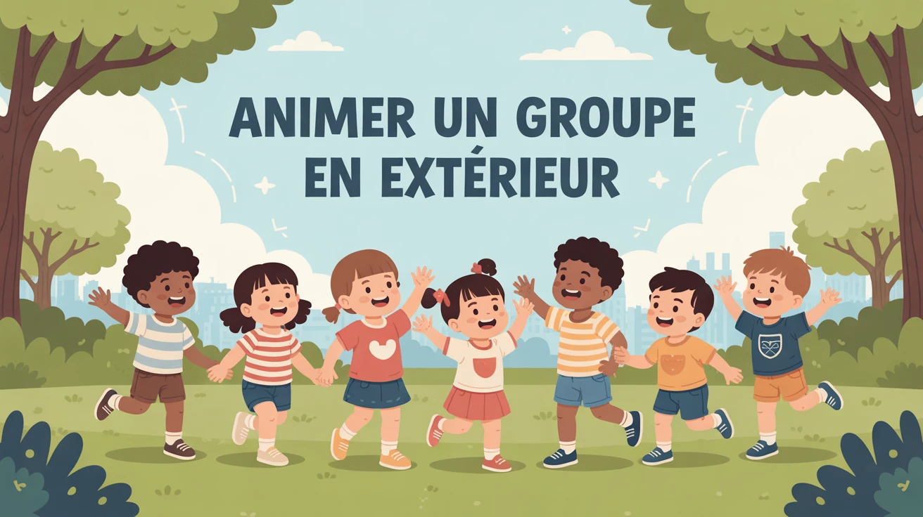 jeux extérieur animation enfants jouant parc