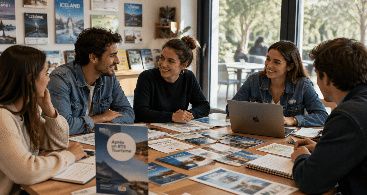 Que faire après un BTS Tourisme, jeunes en discussion orientation
