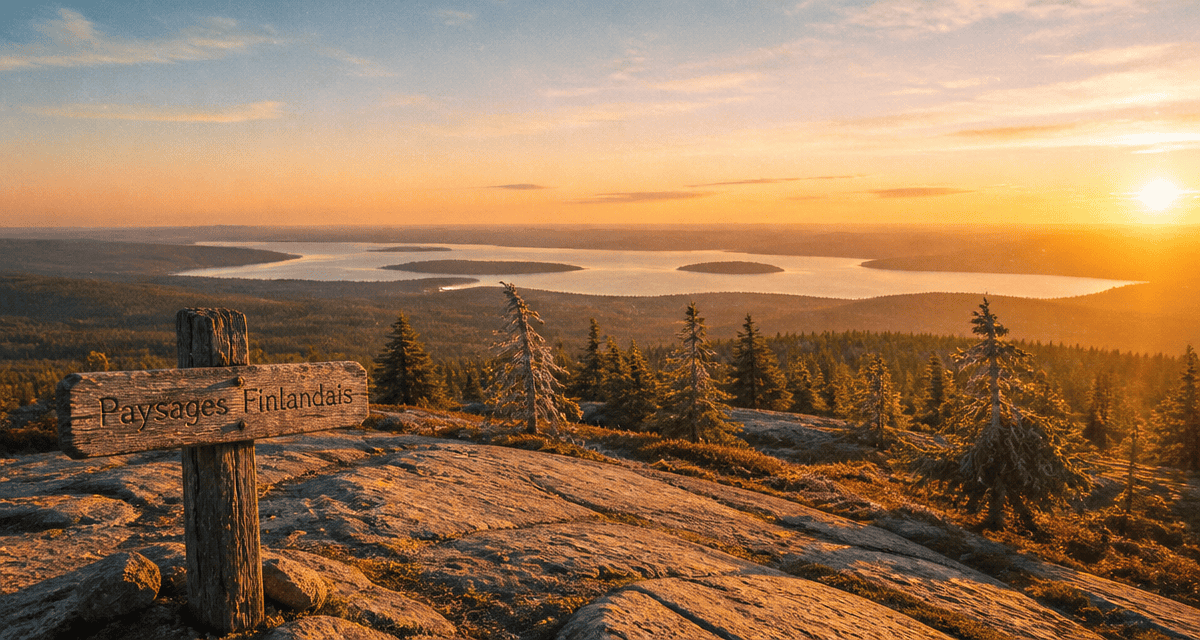 finlande paysage sommet fjell forêt lac
