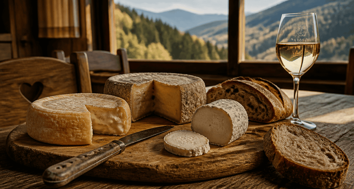 fromages des vosges sur table rustique