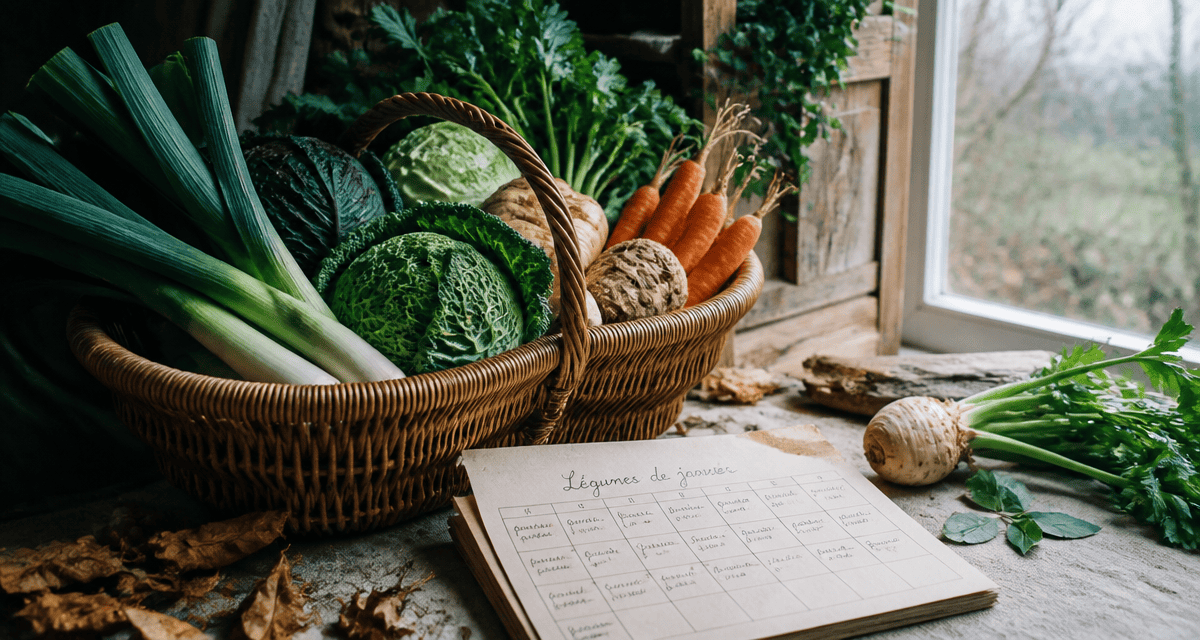 légumes de saison janvier sur une table
