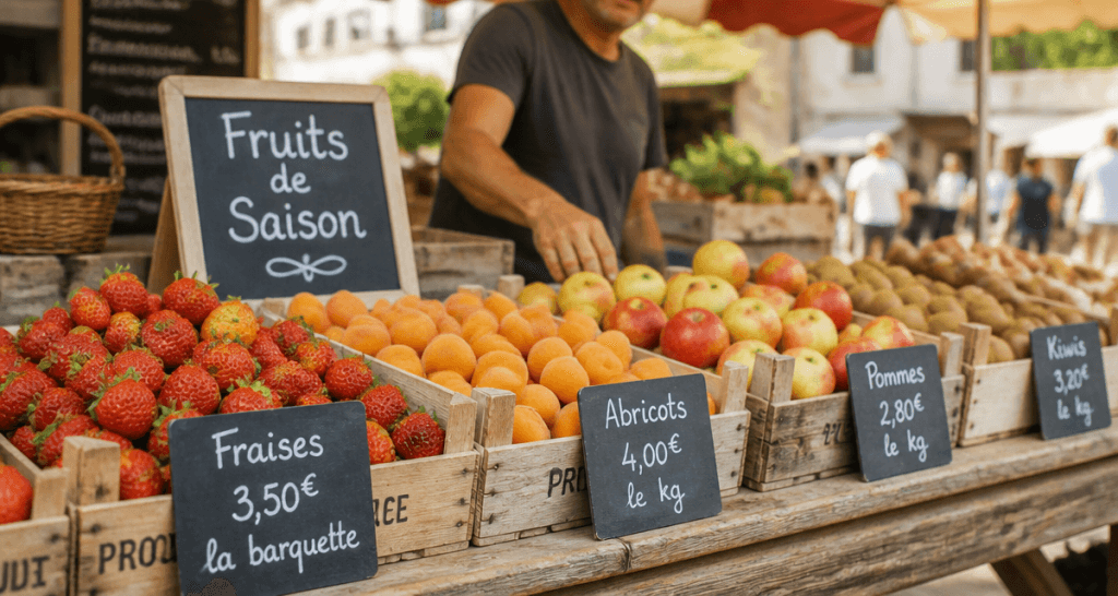 saisonnalité des fruits sur un marché
