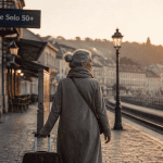 voyager seule femme 50 ans marche quai matin