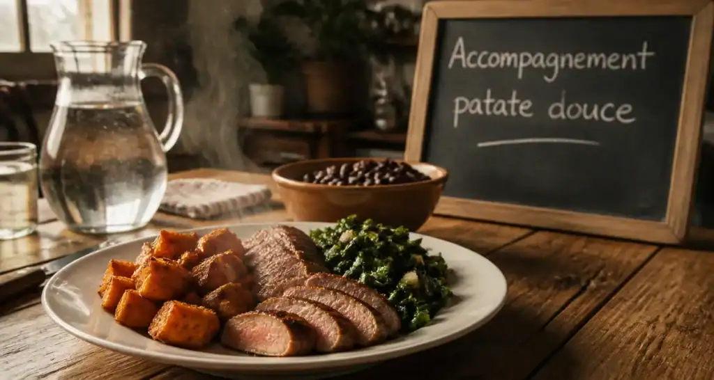 Assiette accompagnement patate douce repas