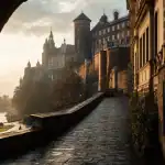 Château du wawel à Cracovie, vue sur la Vistule et ses remparts