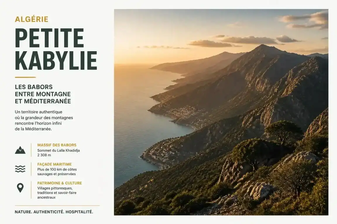 Paysage montagneux et côtier de la Petite Kabylie en Algérie