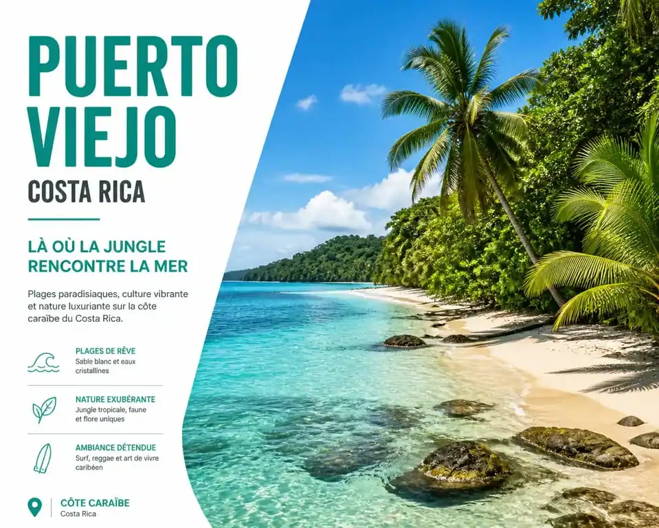 Plage paradisiaque et jungle tropicale à Puerto Viejo de Talamanca, Costa Rica