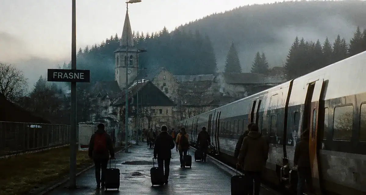 Frasne gare TGV voyageurs nature