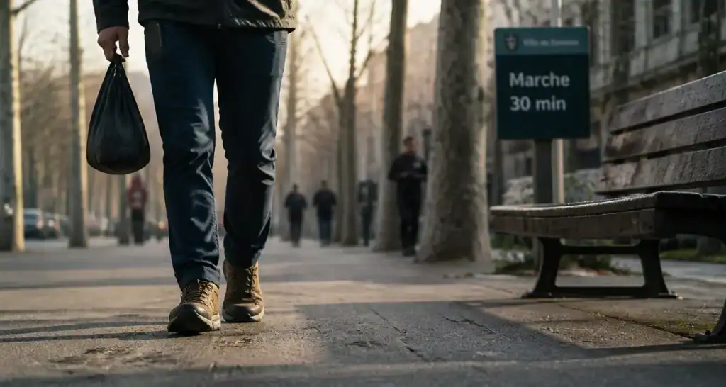 Chaussures marchant 30 minutes par jour en milieu urbain