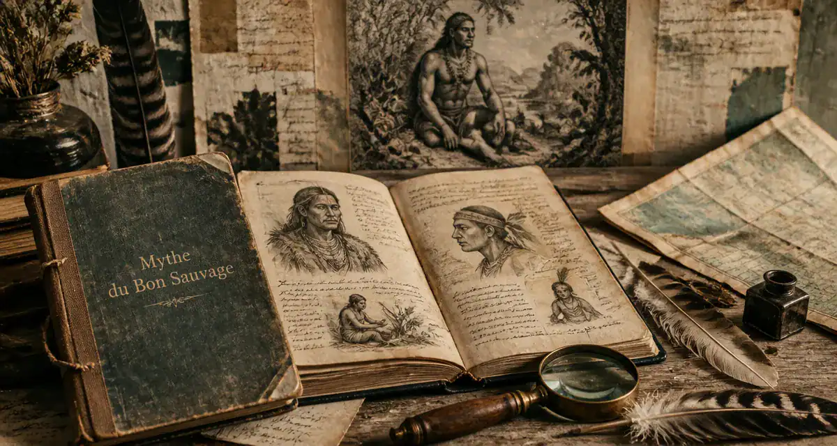 mythe du bon sauvage carnet croquis et gravure