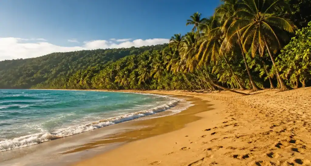 Plage secrète à Puerto Viejo, côte caraïbe au Costa Rica, eau turquoise