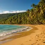 Plage secrète à Puerto Viejo, côte caraïbe au Costa Rica, eau turquoise
