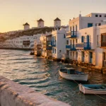 Que faire à Mykonos : coucher de soleil à la Petite Venise, eau turquoise et moulins