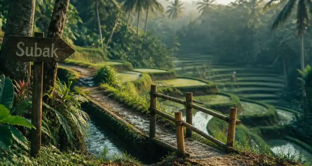 Tegallalang rice terraces : sentier calme et rizières