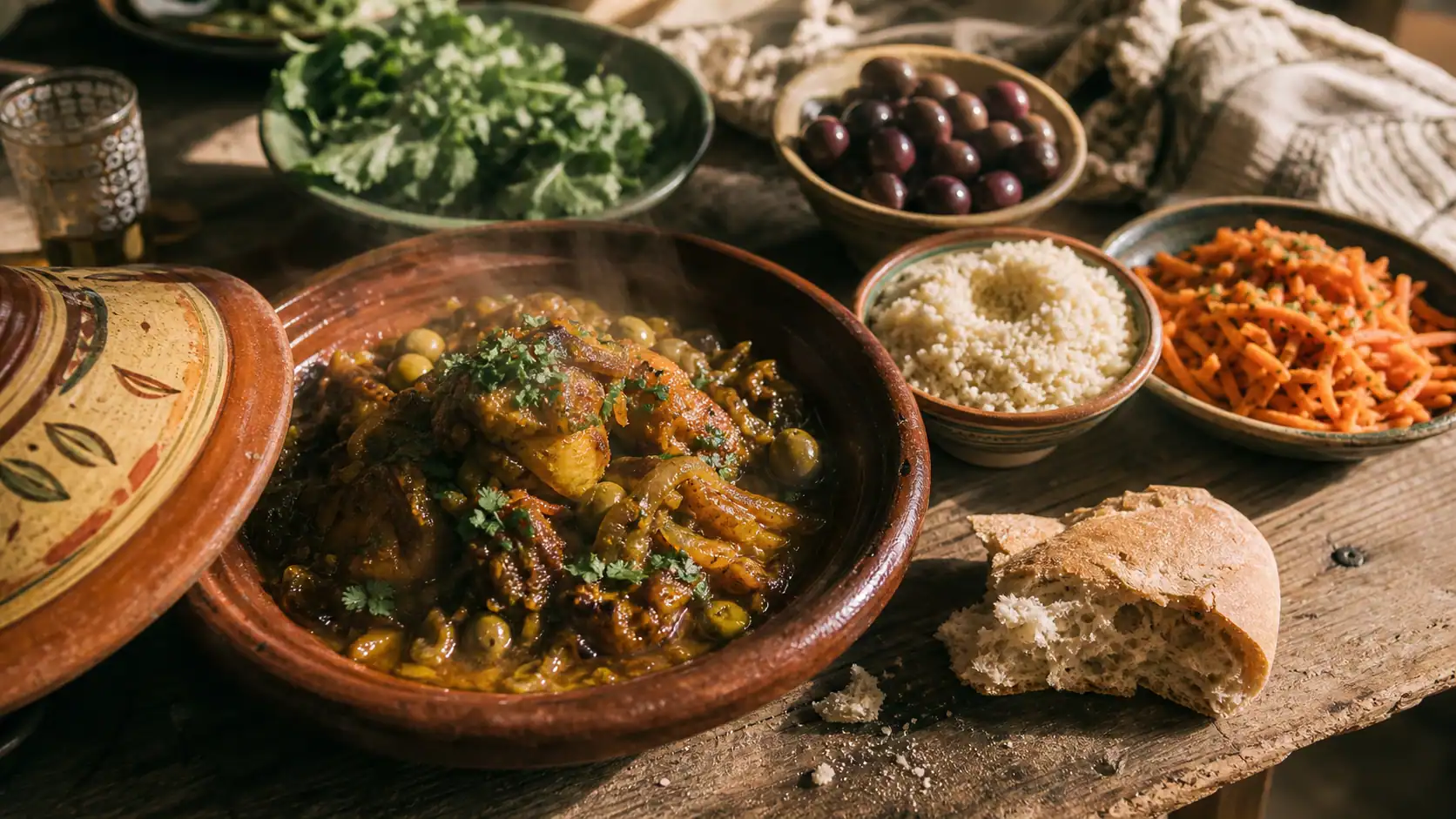 Accompagnement tajine : pain marocain et semoule, accords à éviter