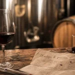 L oenologie en cave : densimètre, éprouvette et vin rouge