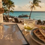 Restaurant a saint martin à Grand-Case, poisson grillé sur terrasse bord de mer