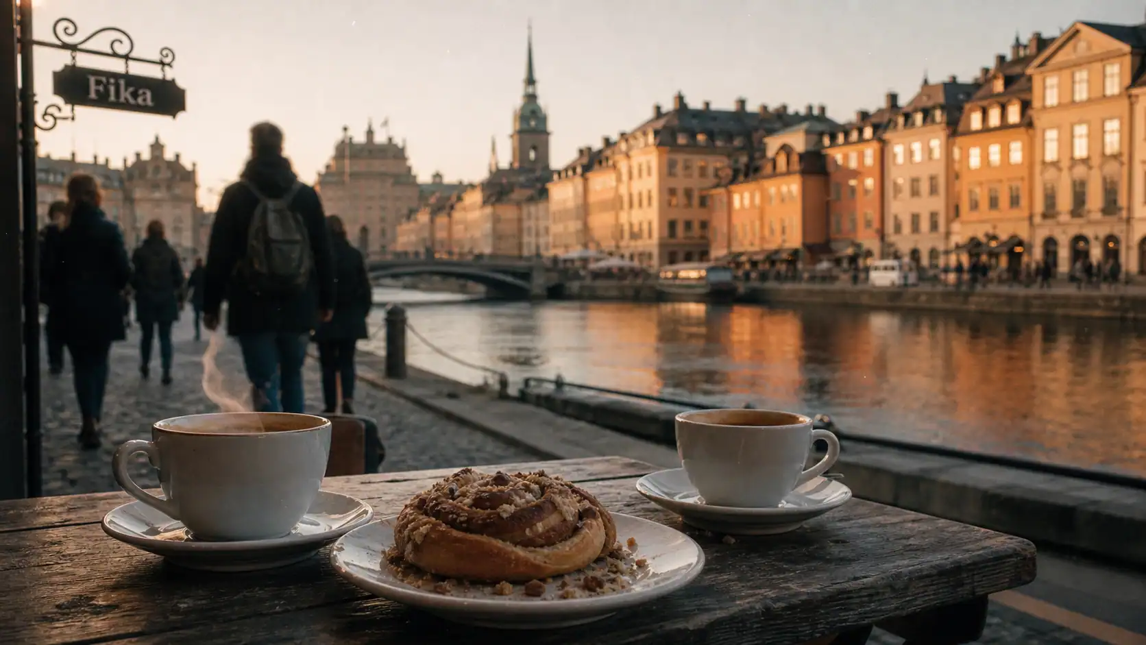 Stockholm 3 jours : fika sur quai à Gamla Stan