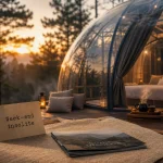 Week end en Aquitaine insolite : bulle étoilée, terrasse et forêt au coucher de soleil
