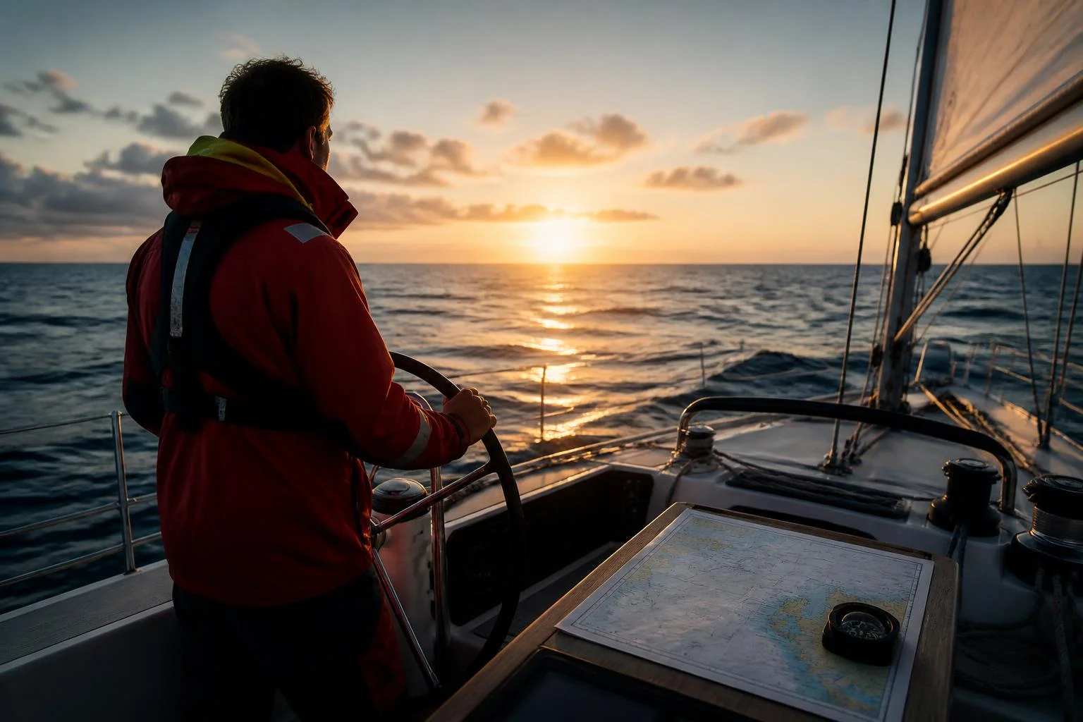 Expédition maritime au long cours en solitaire : route