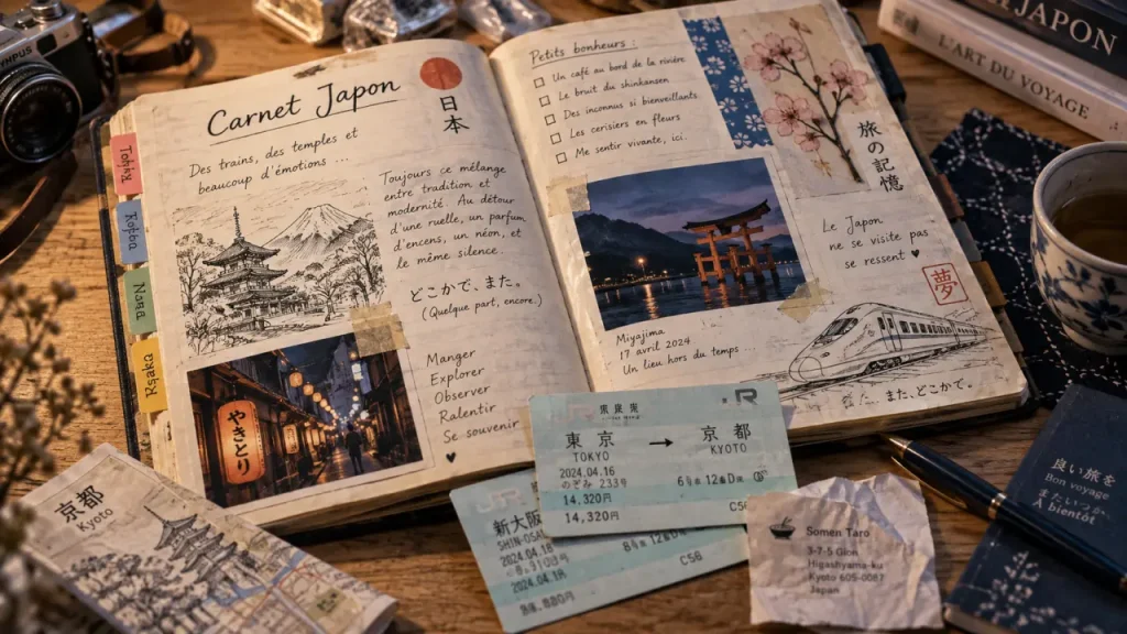 Le carnet de voyage au Japon organise les étapes et garde les souvenirs