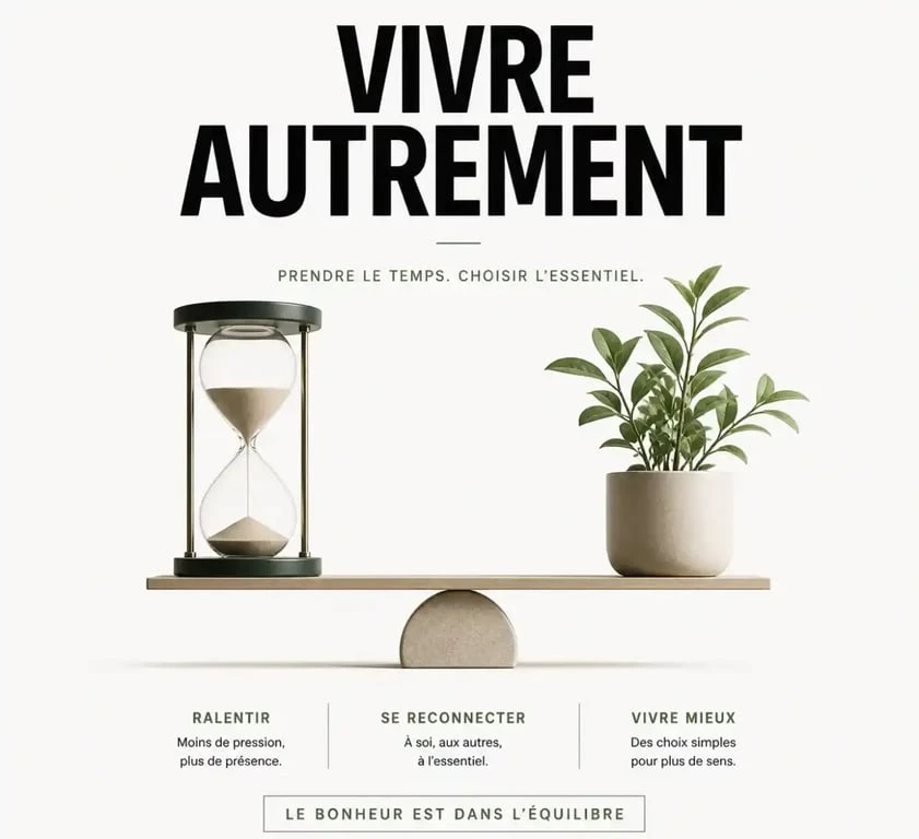 Illustration conceptuelle du slow lifestyle pour une vie plus équilibrée