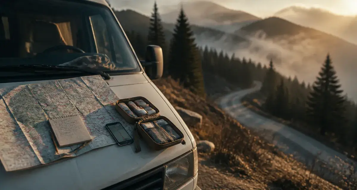 Préparer un road trip : van, carte routière et navigation