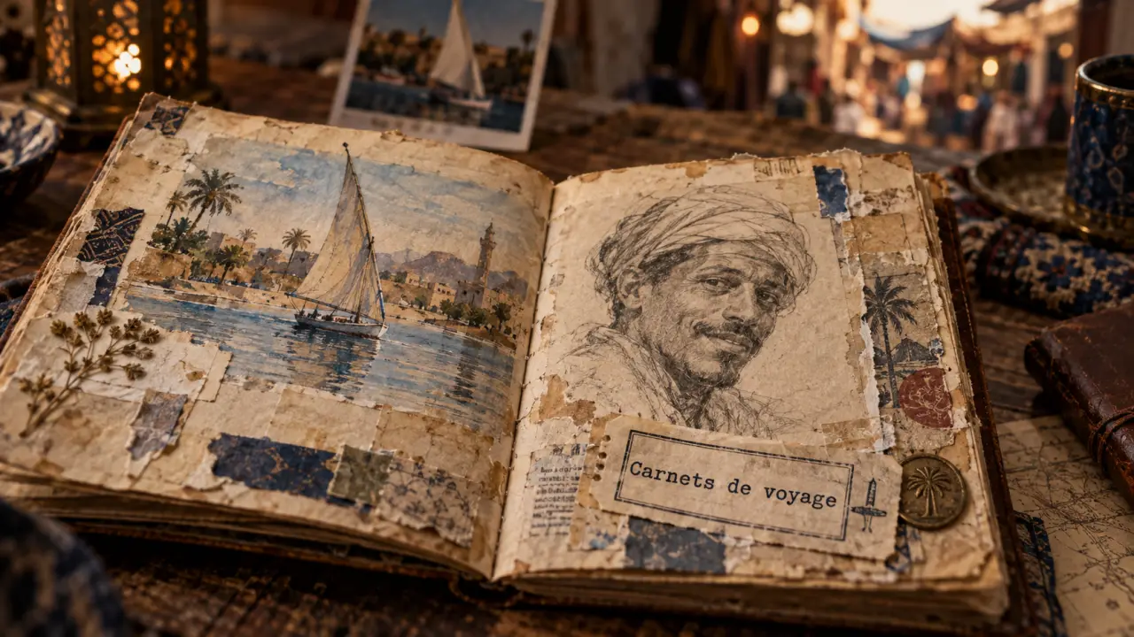 Carnet de voyage de titouan lamazou : souvenirs collés et pages ouvertes
